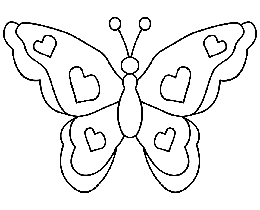 Papillon avec des coeurs de Butterfly