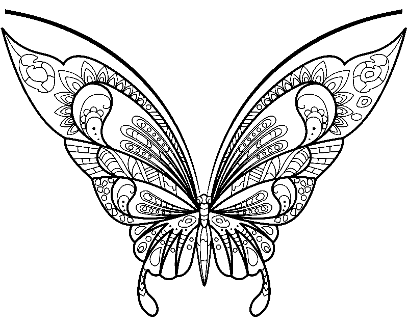 Vlinder Zentangle Kleurplaat