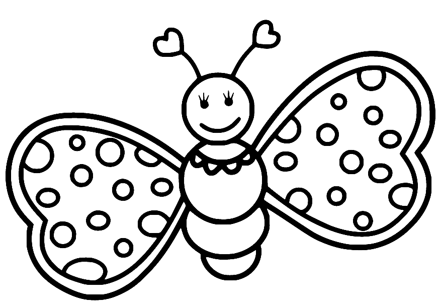Mariposa con antena de corazón de Butterfly