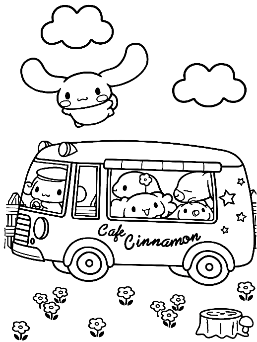 Cafe Cinnamoroll Coloring Pages