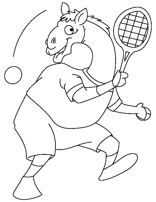 Chameau jouant au tennis de Tennis