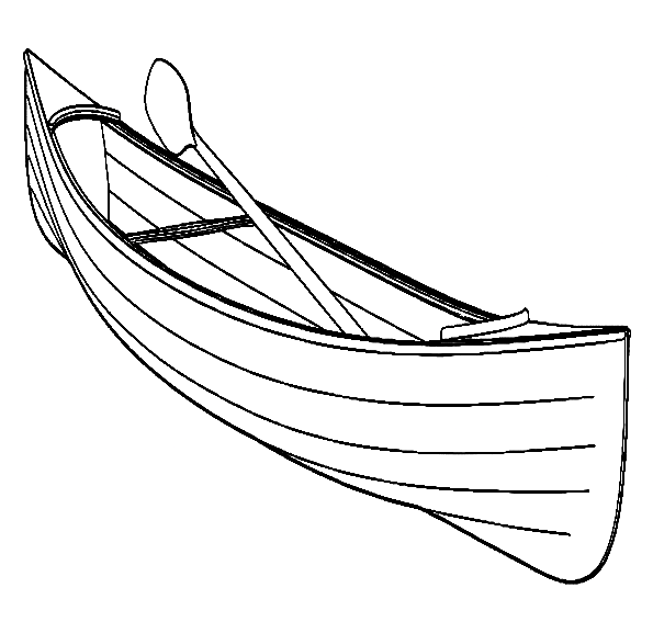 Каноэ с веслом из гребли