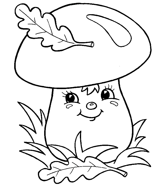Dessin animé adorable champignon de champignon