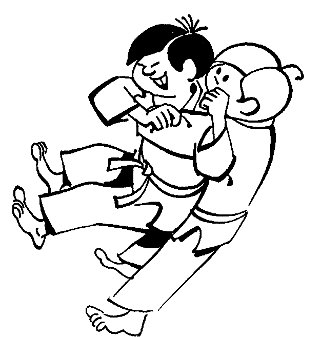 Cartoon Boys Martial Arts Coloring Page