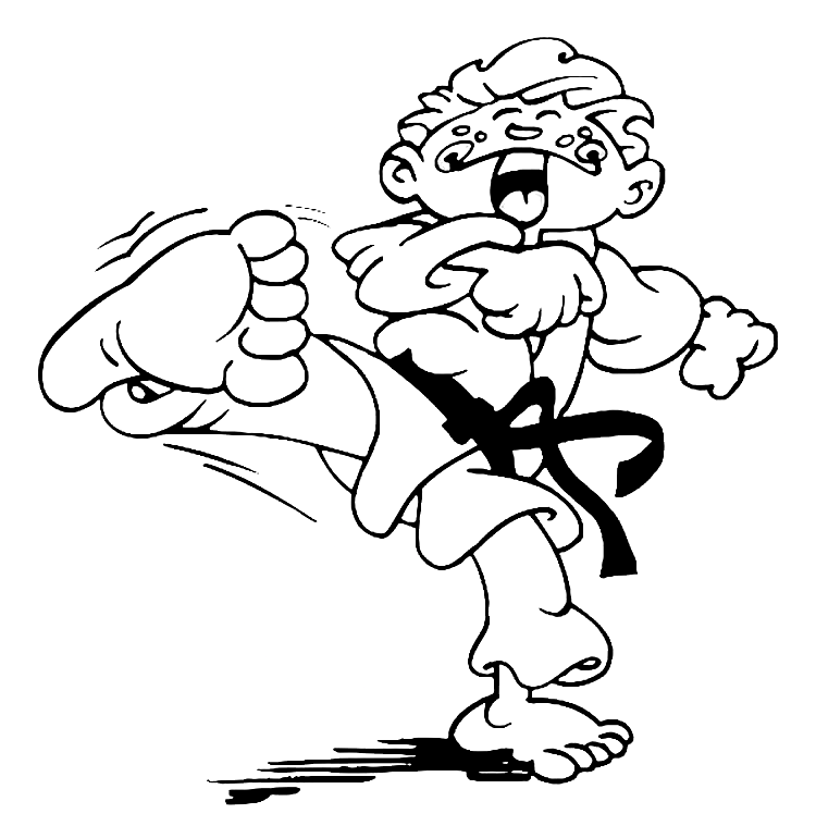 Cartoon Man Karate Coloring Pages