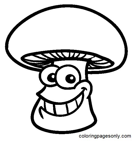 卡通蘑菇图片着色页