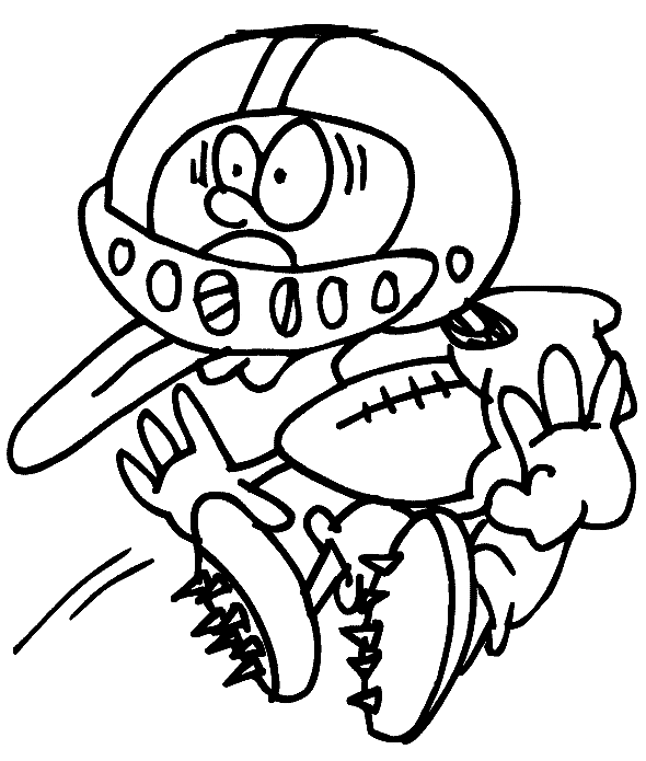 Cartoon Playing Rugby Coloring Page