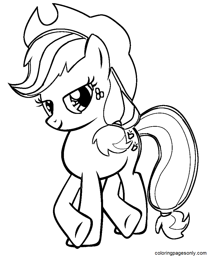 Charming Applejack Coloring Page