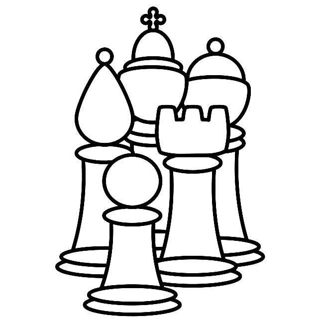 Livro de colorir peões de xadrez para imprimir e on-line