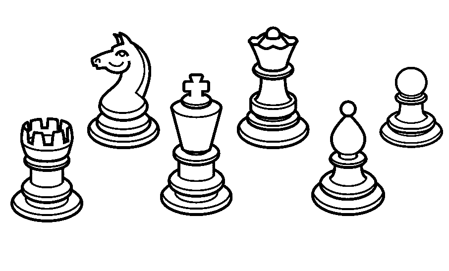 Peças de xadrez para imprimir página para colorir