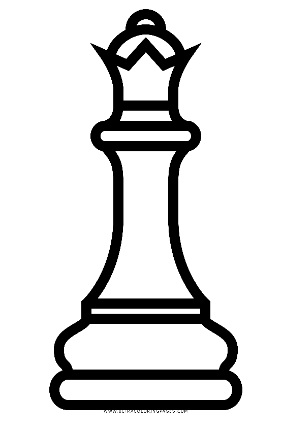 Pagina da colorare della regina degli scacchi