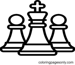 Página para colorir xadrez