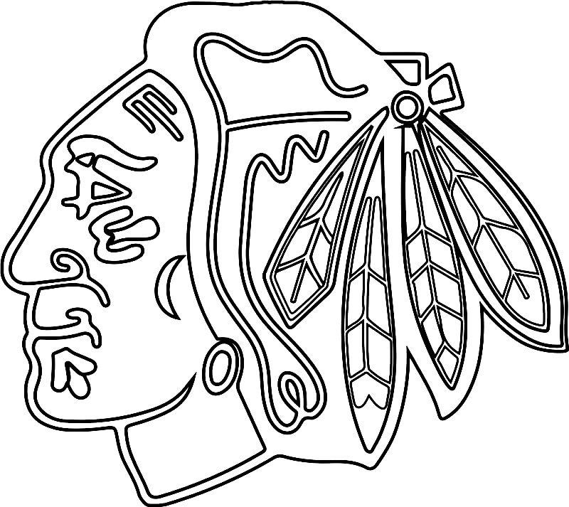 Раскраска Логотип Чикаго Блэкхокс