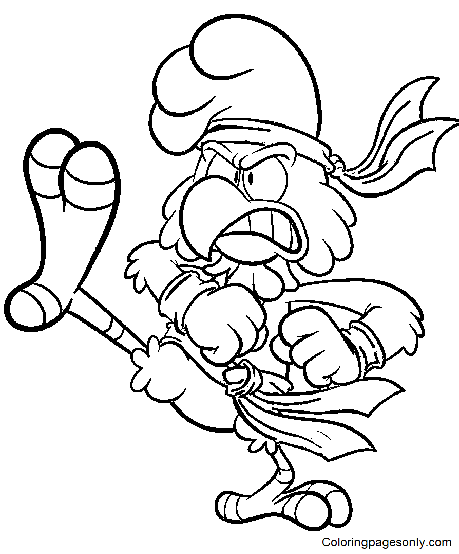 Chicken Karate Coloring Page