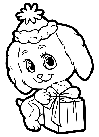 Christmas Pet Dog Coloring Pages