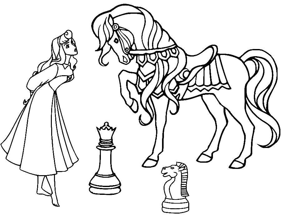 صفحة تلوين سندريلا قطعة الشطرنج