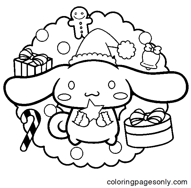 Cinnamoroll Christmas Coloring Pages