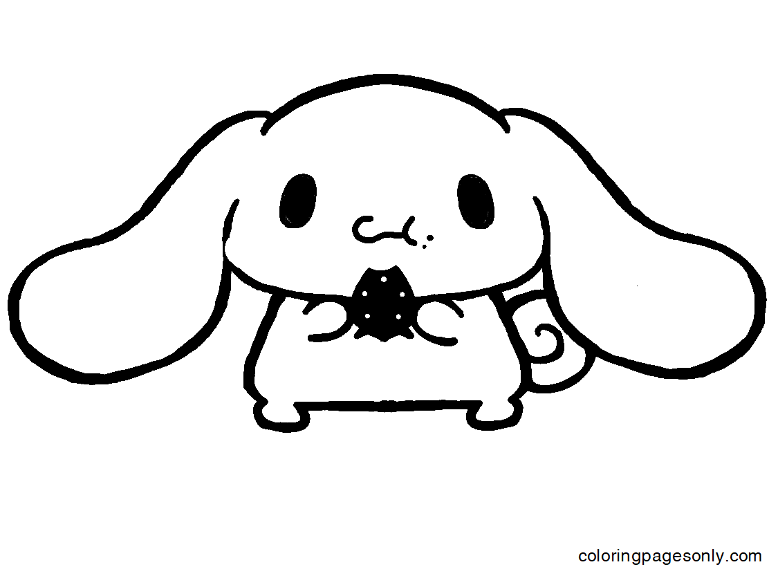 Cinnamoroll Eating A Strawberry Coloring Pages