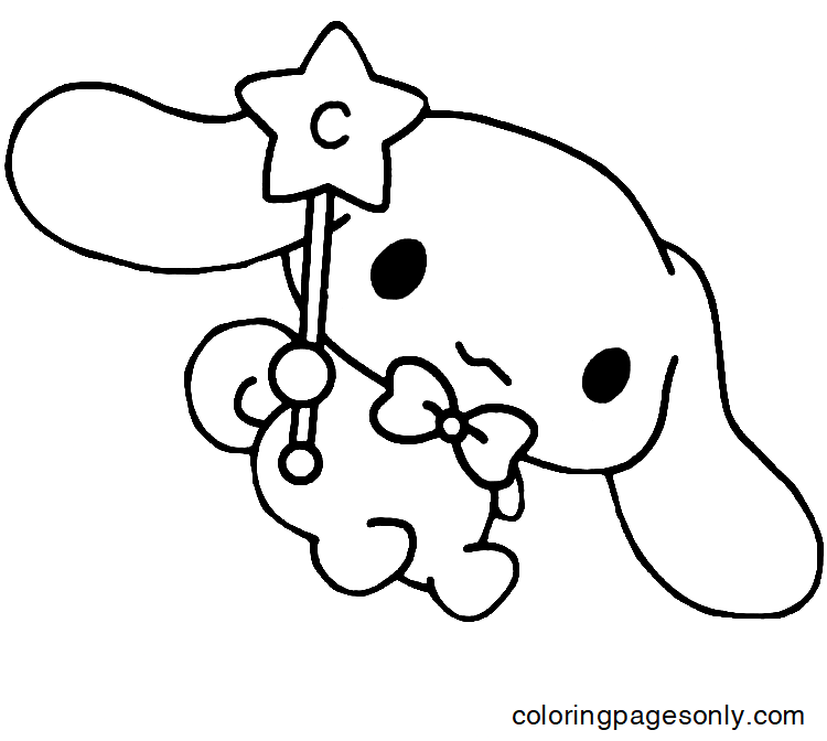 Cinnamoroll with Magic Wand Coloring Pages