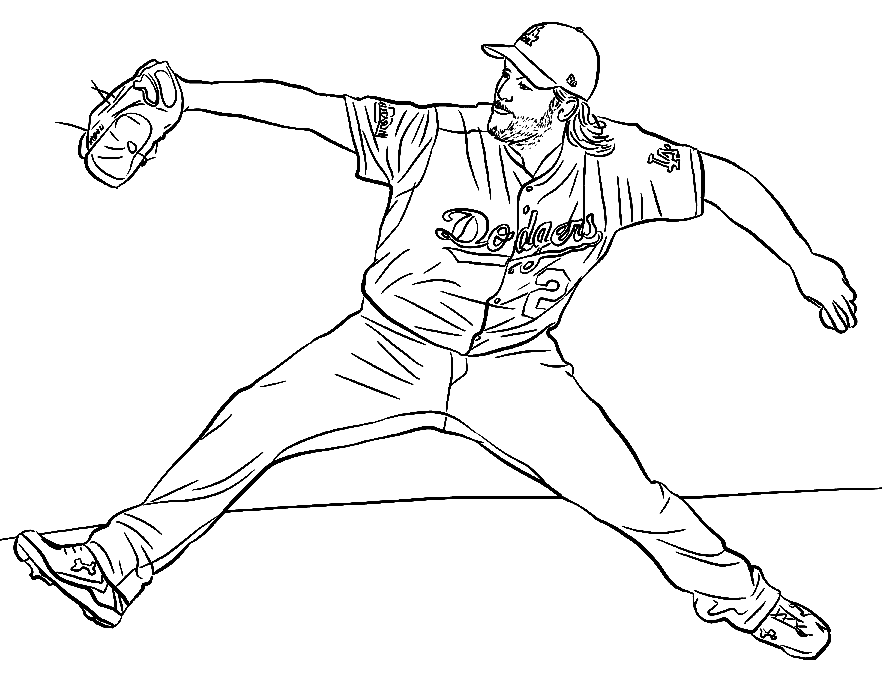 Clayton Kershaw Coloring Pages