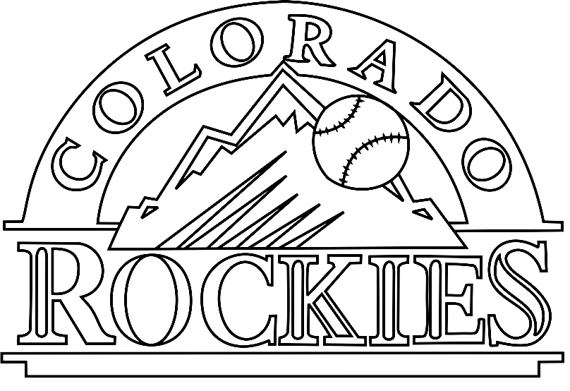 Pagina da colorare del logo delle Montagne Rocciose del Colorado