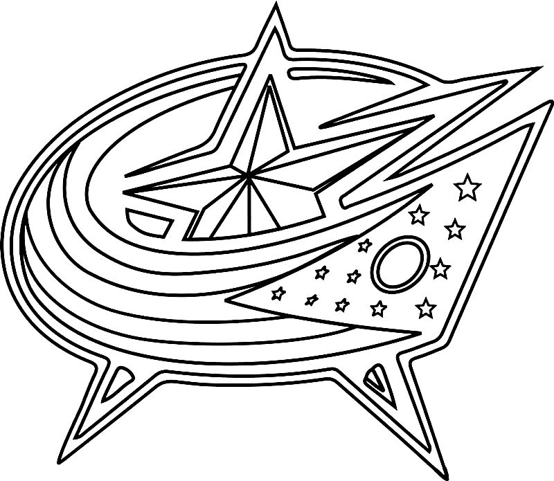 Раскраска Логотип Коламбус Блю Джекетс