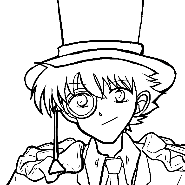 Cute Kaitou Kid Coloring Page