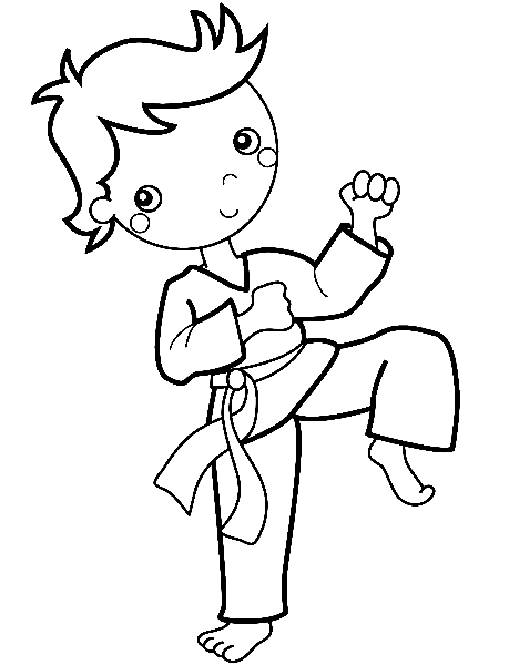 Lindo chico Karate de artes marciales