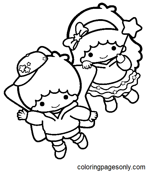 Cute Kiki and Lala Coloring Page