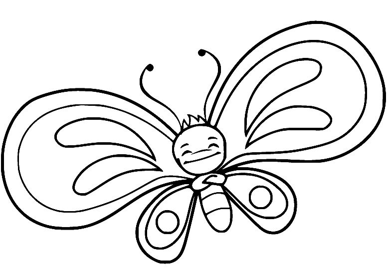 Cute Little Butterfly Coloring Page