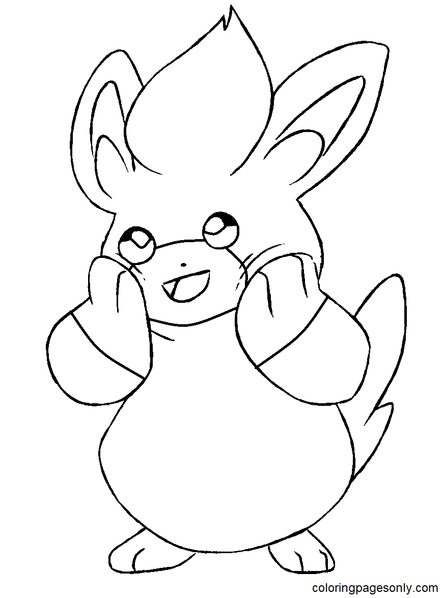 Cute Pawmi Pokemon Coloring Pages