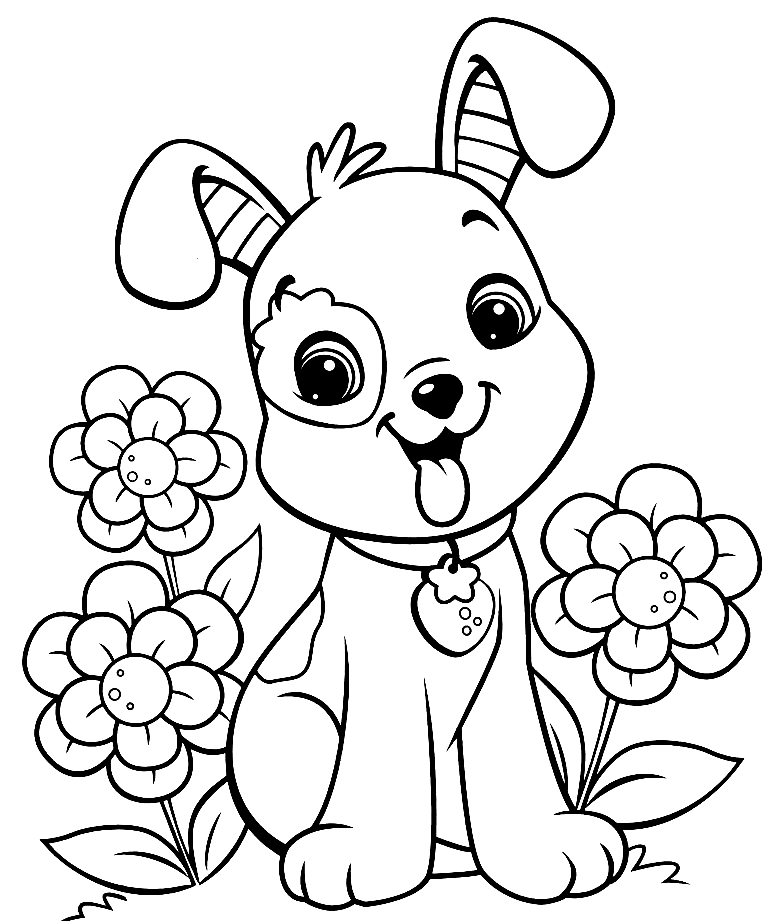 Cute Pet Puppy Coloring Pages