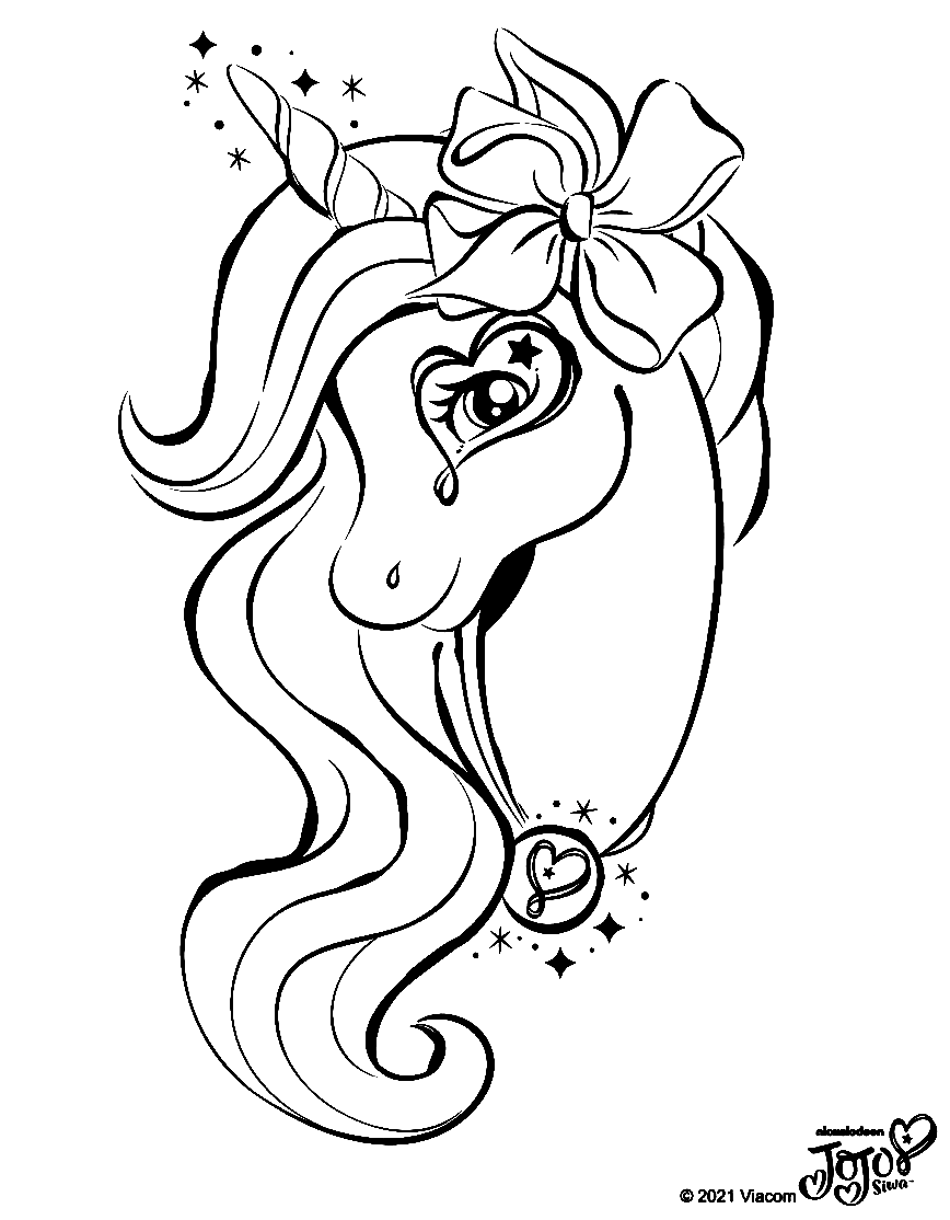 Cute Unicorn Jojo Siwa Coloring Page