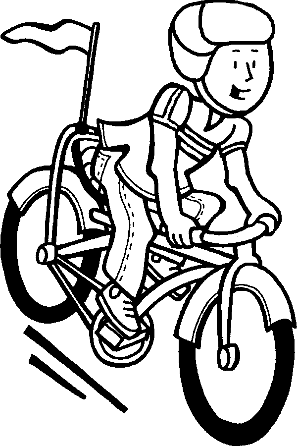 Página para colorir de esporte de ciclismo