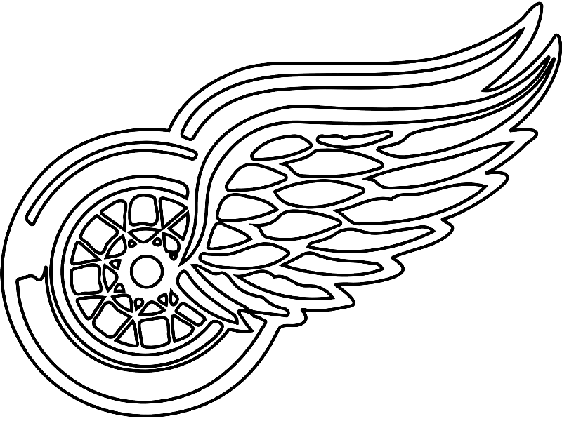 Раскраска Логотип Детройт Ред Уингз