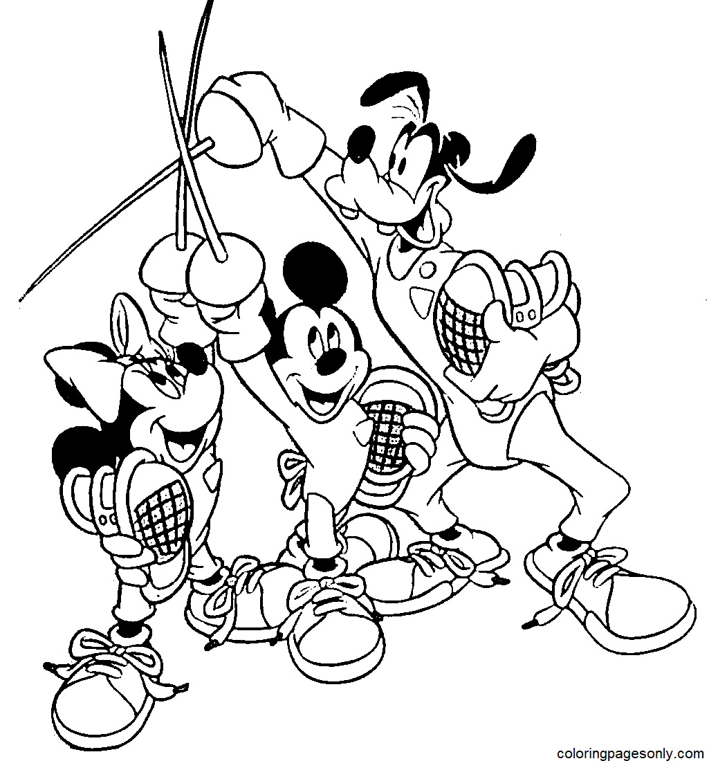 Página para colorir de esgrima da Disney