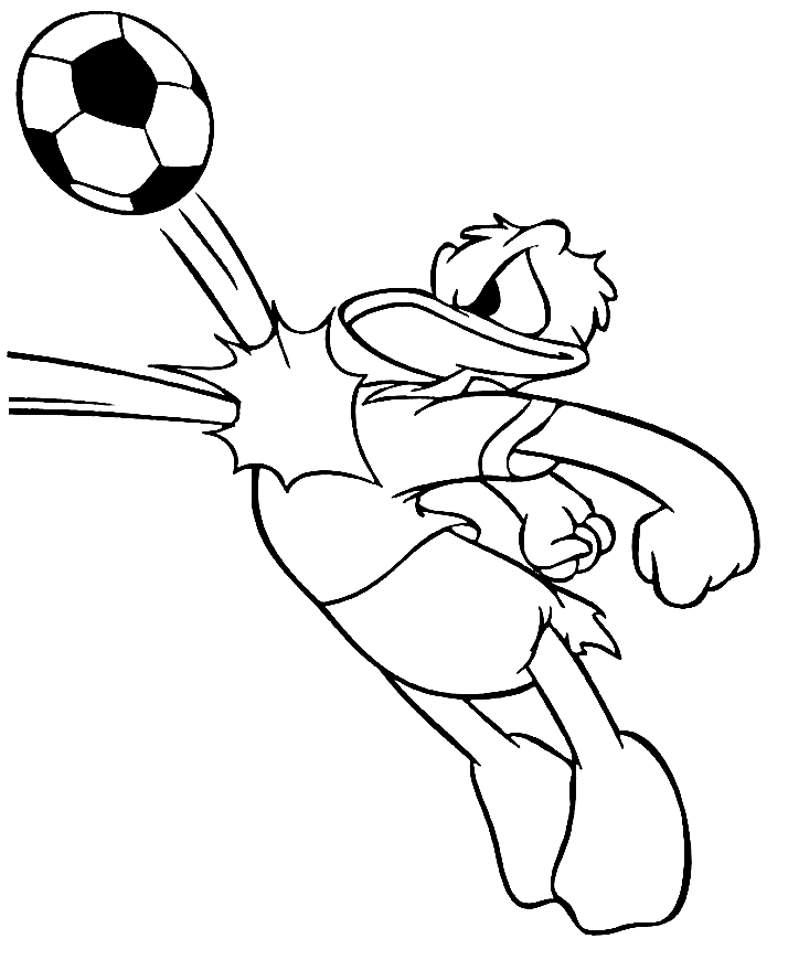 Donald jogando futebol de futebol