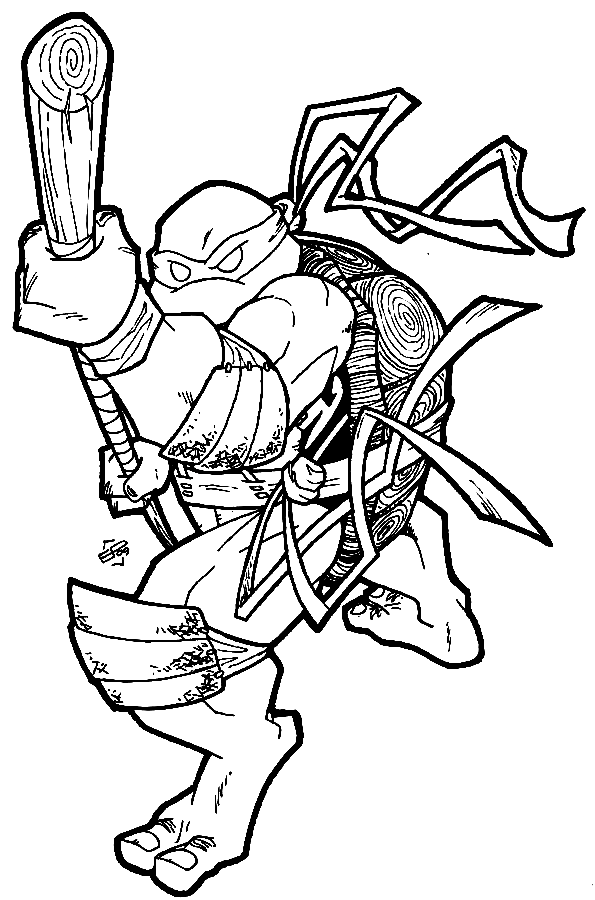 Desenho das Tartarugas Ninjas Donatello para Colorir