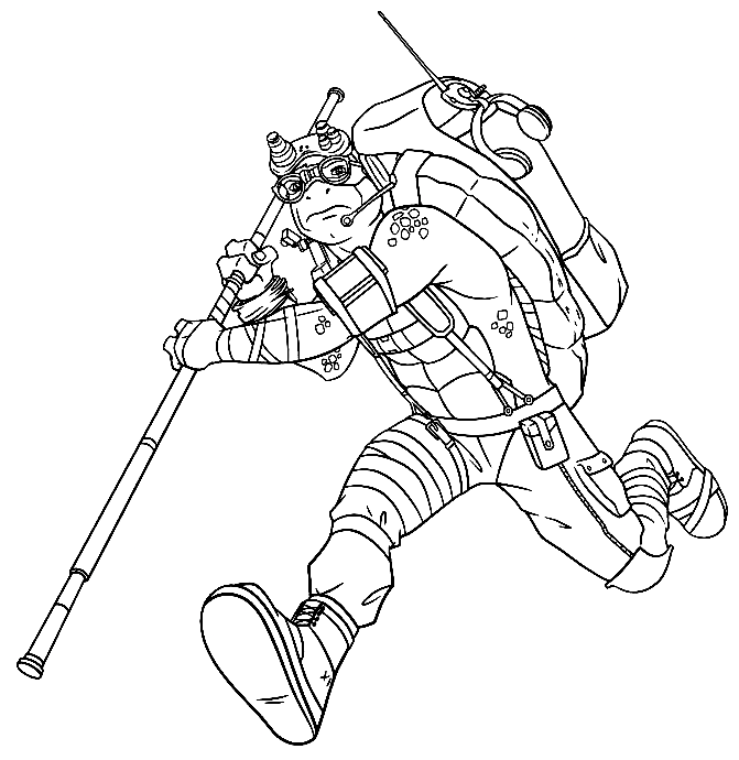 Desenho Donatello TMNT para colorir