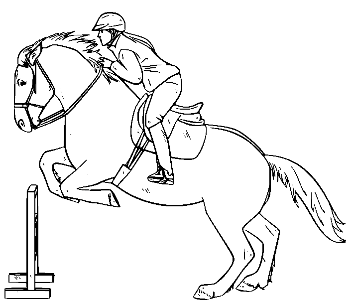 Página para colorir de esportes equestres