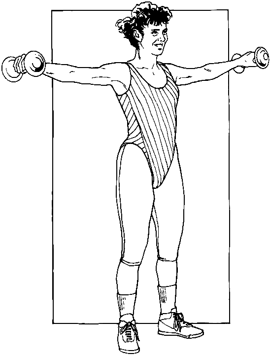 Exercise With Dumb Bells Coloring Page