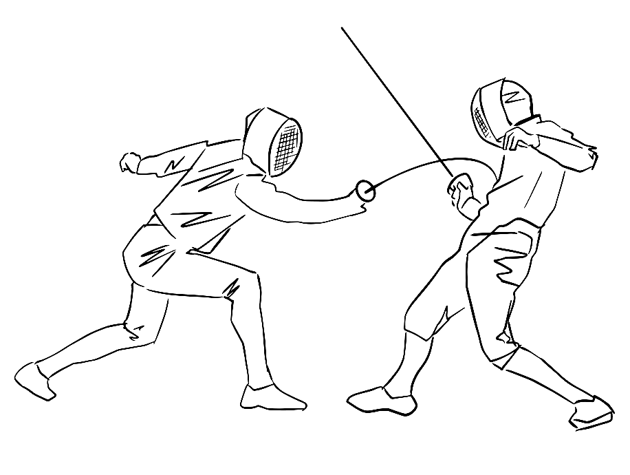 Fencing Attack Coloring Page