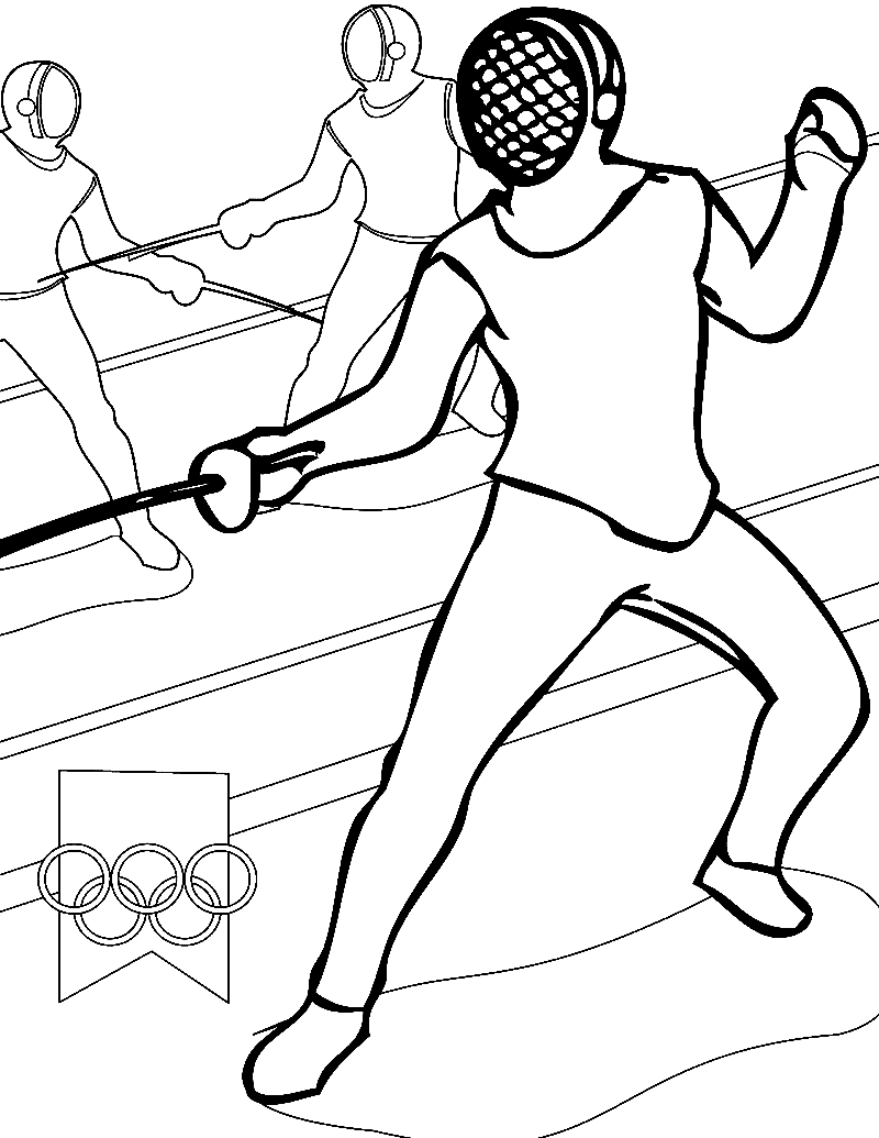 Олимпийская раскраска по фехтованию