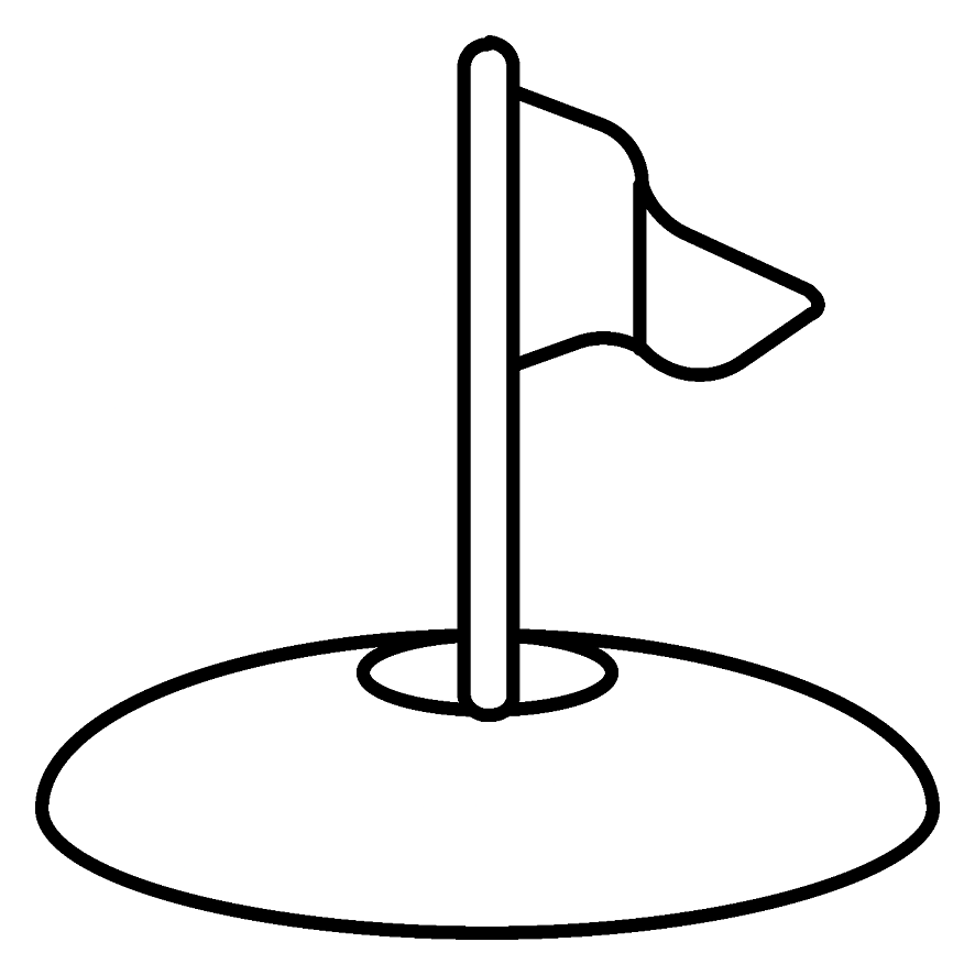 Flag in Hole Coloring Page