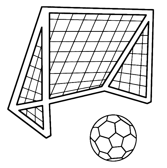 Football Goal Soccer Coloring Page