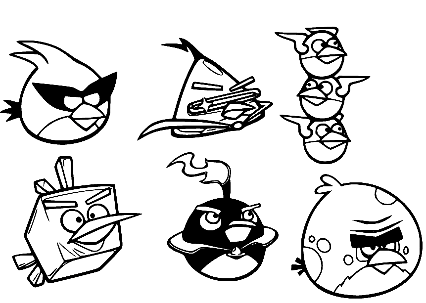 Página para colorir gratuita do Angry Birds Space