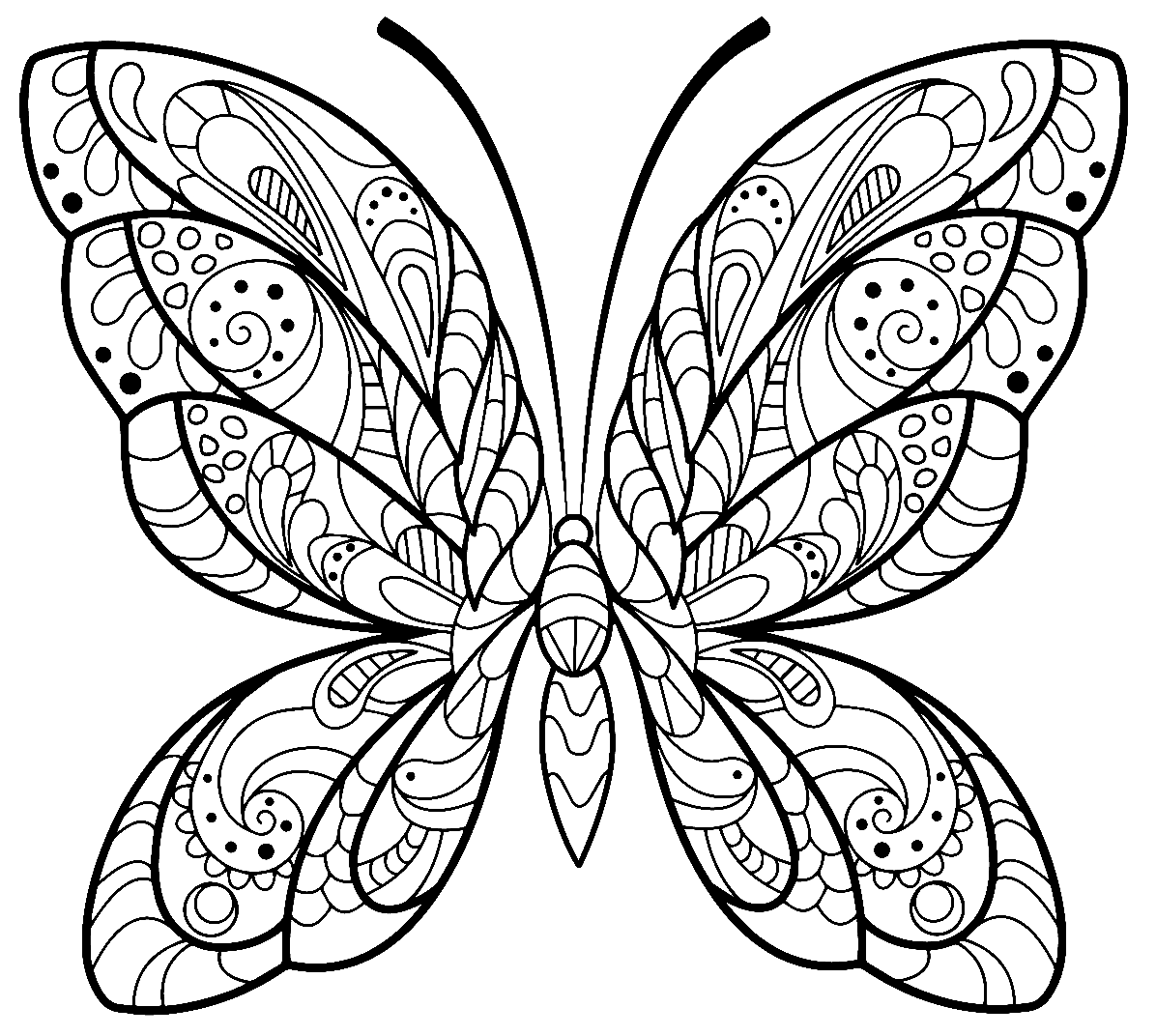Бесплатная бабочка в технике дзентангл от Butterfly