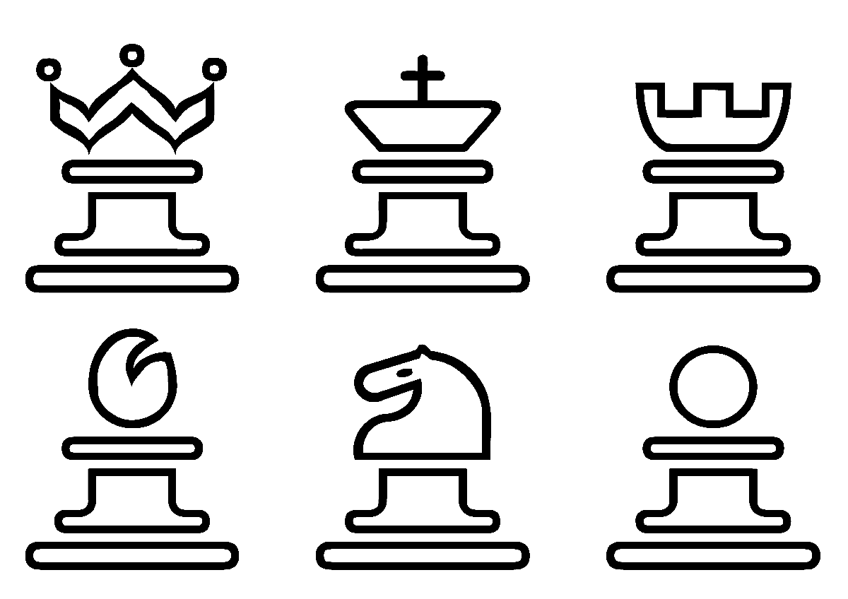 Pagina da colorare di pezzi degli scacchi gratis