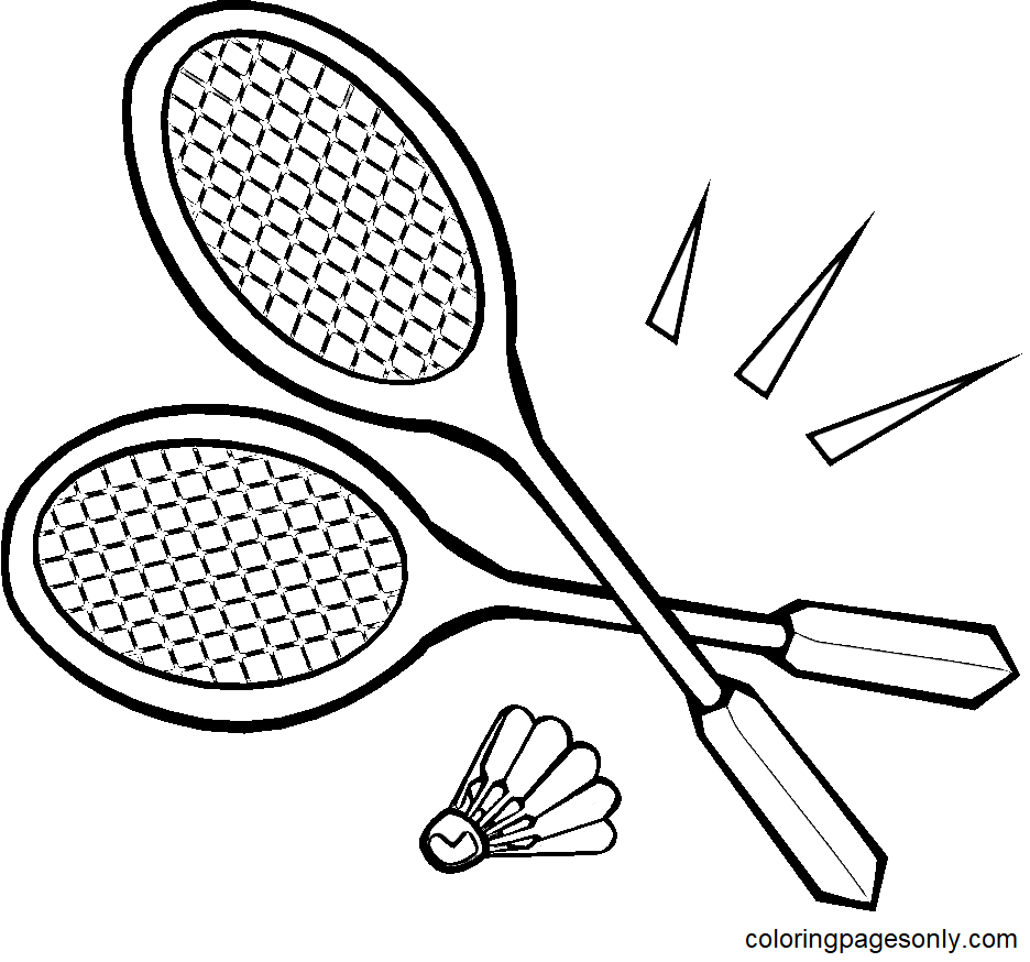 Kostenlos druckbare Malvorlage Badminton
