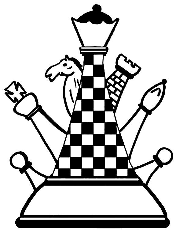 Página para colorear de piezas de ajedrez para imprimir gratis